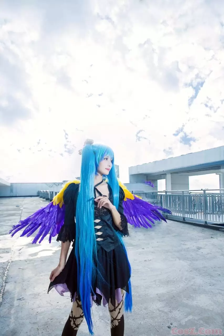 《C站·第196期》初音miku黑蓝色礼服带着翅膀的小精灵!