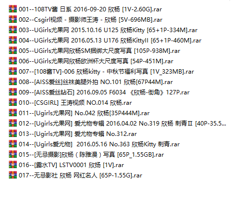 欣杨Kitty 全集包括12套图+高清9视频,大小10.03G